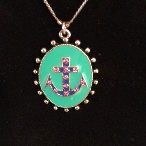 Betsey Johnson nautical sailboat earrings and necklace with anchor centerpiece